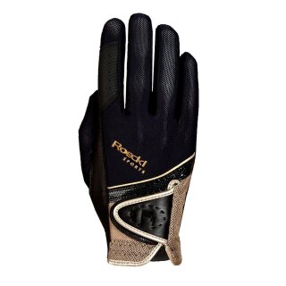 Roeckl Reithandschuh Madrid 091-schwarz/gold 9,5