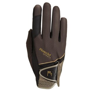 Roeckl Reithandschuh Madrid 792-mokka/gold 8,5