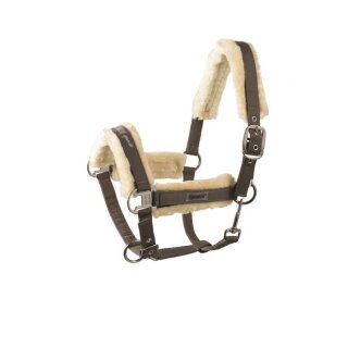 Eskadron Halfter Dornschnalle Fauxfur 65-darktaupe extragroßes Warmblut