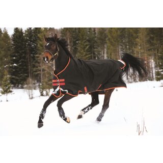 Horseware Amigo Bravo Quarter Horse Plus 400g Sonderedition KSRO-black with orange & red 72"=125-130cm