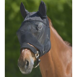 Waldhausen Premium Fliegenmaske mit Ohrenschutz schwarz Pony