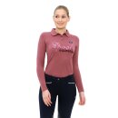 Spooks Roxie Sequin Polo Longsleeeve Damen dark rose