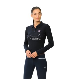 Spooks Roxie Sequin Polo Longsleeeve Damen navy