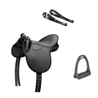 Wintec Kinder Reitkissen Ponysattel inkl. Webbers und Steigbügeln Premium Light